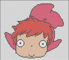 Ponyo Cross Stitch Patterns Geeky Cross Stitch Patterns, Embroidery Tips, Bead Studio, Small Cross Stitch, Bead Sprite, Stitch Cartoon, Bead Pattern, Simple Cross Stitch, Tapestry Crochet