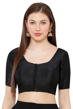 Buy Mulbury Art Silk Solid Blouse in Black Party Blouse, Color Blouse, Utsav Fashion, Wedding Blouse, Silk Saree Blouse, Designer Blouse Patterns, Sari Blouse, Dupion Silk, Thread Work