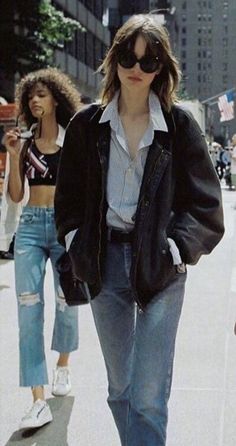 Leather Jacket Outfits, 90s Outfit, Looks Black, 가을 패션, Casual Style Outfits, Mode Inspiration, Retro Outfits, Grunge Outfits