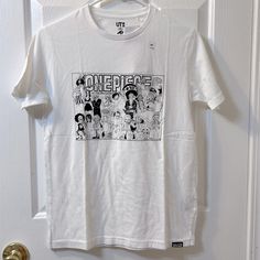 Uniqlo Japan One Piece Graphic T Shirts Size: Kids Xxl But Will Fit Adult Xs Purchased From Japan Uniqlo Graphic Tees, Uniqlo Graphic Tee With Crew Neck, Uniqlo Crew Neck Top For Streetwear, Uniqlo White Crew Neck T-shirt, Uniqlo Graphic Tee With Graphic Print, Uniqlo Graphic Print T-shirt, Uniqlo Crew Neck Graphic Print Tops, Uniqlo Graphic Tee For Streetwear, Uniqlo Crew Neck T-shirt For Streetwear