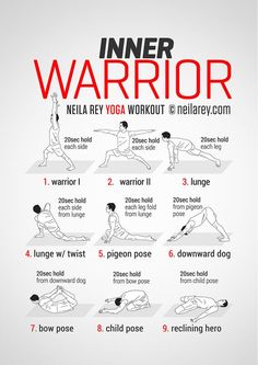 a poster showing how to do an inner warrior yoga pose with instructions for beginners