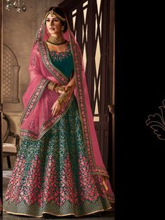 Latest Design Bridal Women Bollywood Designer embroidered lehengas for women #Shoppingover #LehengaCholi #WeddingPartywear Beautiful Lehangas, Velvet Dupatta, India Style, Bridal Lehenga Collection, Pinup Style, Indian Bridal Lehenga, Pink Lehenga, Embroidered Lehenga