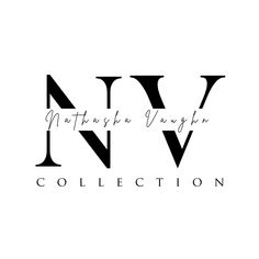 the logo for nyv collection, which is black and white with letters on it