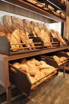 a bakery filled with lots of different types of bread