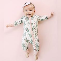 Lucky Panda Kids Bamboo Sleeper Long Sleeve Pink Onesie With Cartoon Print, Pink Long Sleeve Onesie With Cartoon Print, Family Matching Pink Sleepwear, Pink Family Matching Sleepwear, Playful Pink Onesie For Sleep, Long Sleeve Pink Onesie For Playwear, Pink Cartoon Print Onesie For Loungewear, Pink Long Sleeve Onesie For Playwear, Cute Cartoon Print Onesie For Sleep