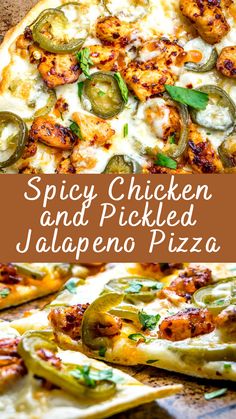 this spicy chicken and pickled jalapeno pizza is delicious