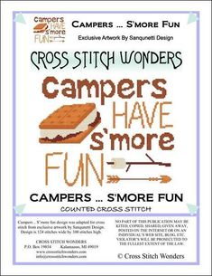 the cross stitch poster for campers have fun