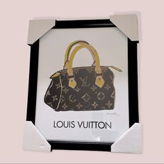 an advertisement for louis vuitton with a handbag in the middle and on the bottom