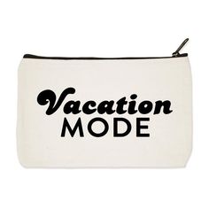 Vacation Mode - Canvas Zip Pouch Novelty Rectangular Pencil Case For Everyday Use, Tooth Fairy Bag, Vinyl Gifts, Vacation Mode, Hand Screen Printed, Pencil Bags, Zipped Bag, Toiletry Storage, Makeup Bags Travel