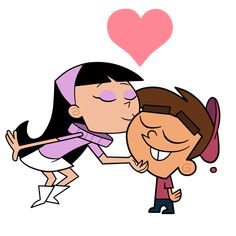 cartoon couple kissing each other with a heart shaped balloon above their heads illustration on white background