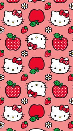 hello kitty wallpaper with strawberries and strawberrys