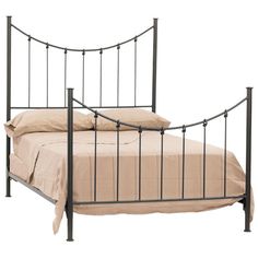 Knot Wrought Iron Bed-Iron Accents Iron Twin Bed, Iron Headboard, Wrought Iron Beds, Wrought Iron Bed, Natural Bedding, Iron Accents, California King Bedding, Bed Rails, Iron Bed