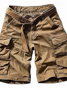 Men's Tactical Shorts Cargo Shorts Shorts Button Elastic Waist Multi Pocket Plain Wearable Short Outdoor Daily Camping & Hiking 100% Cotton Fashion Classic ArmyGreen Black 2024 - $28.99 Hiking Fashion, Cargo Shorts Men, Mens Cargo, Camping & Hiking, Cargo Shorts, Army Green, Classic Black, Elastic Waist, Going Out