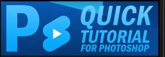 a blue sign with the words quick tutor for photoshop