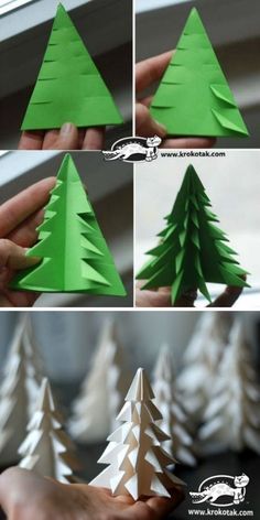 how to make christmas trees out of paper