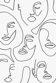 Thin line face portrait A4 print out. Girl Illustration Art, Art Abstrait Ligne, Landscape Design Drawings, Drawing Wall, Line Artwork, Drawing Faces, Soyut Sanat Tabloları, Wall Drawing, Face Sketch