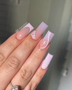 Nails Inspo 2022, 2022 Nails, Lilac Nails, Purple Acrylic Nails, Lavender Nails, White Acrylic Nails, Long Acrylic Nails Coffin