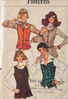 three women's blouses and pants in two lengths