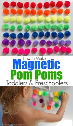 how to make magnetic pom poms for toddlers and preschoolers that are fun