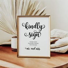 Kindly Sign Guest Book Sign | Well Wishes for the Mr. & Mrs. | Wedding Decor Printable | 8x10 Instant Download | Wedding Reception Sign Wedding Guest Book Sign Ideas, Sign Our Guest Book Sign, Sign Wedding Guest Book, Guest Book Wedding Sign, Guest Signing, Signing Table Wedding, Wedding Guest Book Sign, Guest Book Wedding, Sweet Message