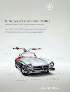 an advertisement for mercedes benz shows the car's features