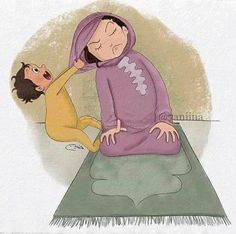 a child is trying to help an older person who is sitting on top of a rug