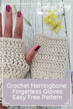 Create these beautiful crochet fingerless gloves with this easy free pattern!