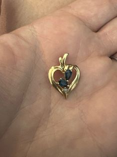 5/8" x 3/4".  Nice condition. Tests at 10k. Vintage Double Heart 14k Gold Jewelry, Vintage 14k Gold Double Heart Jewelry, Heart Cut Diamond Accent Jewelry In 14k Gold, 14k Gold Jewelry With Heart Cut Diamond Accents, 14k Gold Heart Cut Diamond Accented Jewelry, 14k Gold Heart Cut Jewelry With Diamond Accents, Collectible 14k Gold Heart-shaped Jewelry, 14k Gold Double Heart Hallmarked Jewelry, Stamped 14k Heart Jewelry For Anniversary