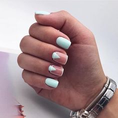 Mint Nails, Nails 2018, Stylish Nails Designs, Minimal Nails, Short Nails Art, Beautiful Nail Designs, Minimalist Nails, Short Acrylic Nails, Gorgeous Nails