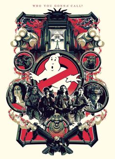 the ghost movie poster is shown in red and white