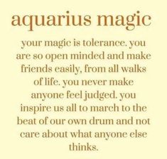 an orange and white photo with the words aquarius magic