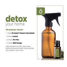 Doterra Cleaning, Doterra On Guard, Essential Oil Spray Recipes, Detox Your Home, Essential Oils Cleaning