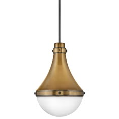 The Oliver Pendant features an eye catching teardrop shape with Etched Opal glass beneath the spun metal top. Available in Heritage Brass with Black Oxide accents, Dark Matte Grey with Bright Brass accents, Bright Brass, or Black with Heritage Brass accents in two sizes. 2 Pendant Lights Over Island, Pendent Lighting Over Island, Over The Sink Lighting, Lights Over Island, Heritage Brass, Steel Lamp, Hinkley Lighting, Brass Accents, Brass Pendant