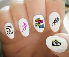 Track Nails Designs, Running Nails Designs, Different Length Nails, Running Nails, Track Nails, Nail Natural, Music Nails, Length Nails, Fashion Nail Art