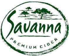 the logo for saunana cider, which is located in an area with trees and