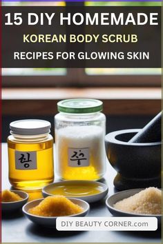 Achieve radiant, smooth skin with these 15 DIY Korean body scrub recipes. Packed with natural ingredients, these homemade scrubs exfoliate, nourish, and reveal glowing skin. Perfect for a full-body spa treatment at home! #KoreanBeauty #BodyScrub #DIYSkincare #GlowingSkin #Exfoliation Diy Exfoliating Body Scrub, Korean Body Scrub, Body Scrub Recipes, Homemade Scrubs, Coconut Oil Body Scrub, Glowing Skin Diy, Facial Massage Techniques, Sea Salt Body Scrub