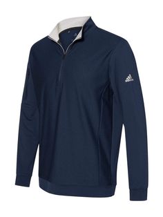 PRICES MAY VARY. Self mock collar, cuffs, and bottom hem Textured front body. Solid jersey sleeves and back Right arm zipper pocket UPF 50+ protection Contrast color adidas logo on left sleeve Adidas Mens Performance Textured Quarter-Zip Pullover. Navy Long Sleeve Sweatshirt For Sports, Half-zip Sweatshirt With Ribbed Collar For Sports, Navy Long Sleeve Sportswear Sweatshirt, Collegiate Long Sleeve Sports T-shirt, Half-zip Sweatshirt With Zipper Closure For Sports, Quarter Zip Pullover, Adidas Logo, Adidas Men, Quarter Zip