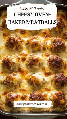 an easy and tasty cheesy oven baked meatballs recipe