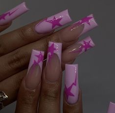 Long Nails Inspiration With Gems, Barbie Nail Aesthetic, Pink Nail 2023, Medium Nail Ideas Black Women, Nail Salon Design Nails, Pink Frenchies Acrylics, Cute Gel X Nail Ideas, X Initial Nails, Y2k Girly Nails