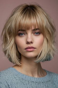 Long Blonde Hair Styles, Long Side Swept Bangs, Shaggy Lob With Bangs, Blonde Beach Waves, Rooty Blonde, Blonde Hair Styles, Lob With Bangs, Layers And Bangs, Swept Bangs