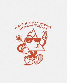 a red and white wallpaper with the words faith can move mountains