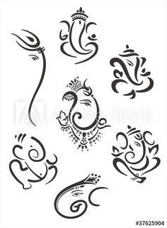 the twelve hindu symbols in black and white