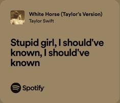 Cool Lyrics, Taylor Swift Songs, Taylor Swift Lyrics, Just Lyrics, White Horse, Song Quotes