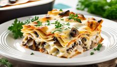 Chicken And Mushroom Lasagne - MarketGrow.com Italian Sausage Lasagna, Mushroom Lasagna, Sausage Lasagna, Baked Lasagna, Chicken Lasagna, Lasagna Pasta, Sweet Italian Sausage, Homemade Italian, Tortellini