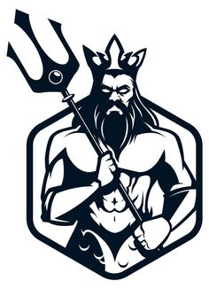 Poseidon God Logo Poseidon Logo, Poseidon God, God Logo, Sea God, Logo Design Free, Logo Illustration, Advertising Design, Transparent Png, Logo Inspiration