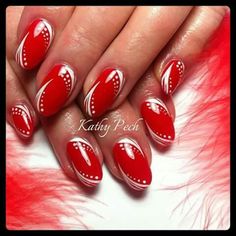 Christmas Nail Art Easy, Bright Red Nails, Pretty Gel Nails, Christmas Nail Art, Love Wallpaper, Red Nails, Christmas Nails