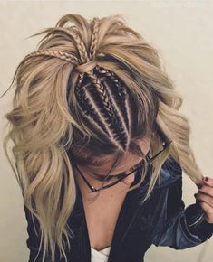 French Braid Ponytail, Braided Hairdo, Long Blonde, High Ponytails, Burning Man