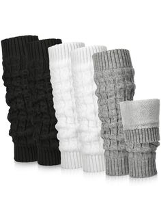 PRICES MAY VARY. Stylish Variety Pack: our package of leg warmers contains 3 pairs, available in 3 different colors, giving you the flexibility of having a different pair for various outfits; Express your style boldly and fashionably while keeping warm during the winter season's cold days and nights Double Layered Comfort and Warmth: embrace the cold season with our leg sleeves for women; Expertly crafted with double layered design, they combine a quality knitted fabric exterior for comfort, sof Thick Solid Winter Socks, Solid Warm Winter Socks, Warm Comfortable Winter Socks, Warm Solid Socks For Winter, Warm Solid Winter Socks, Warm Knee-high Socks For Winter Stocking Stuffer, Comfortable Thick Winter Socks, Thick White Leg Warmers For Winter, Comfortable Soft Knee-high Socks For Winter