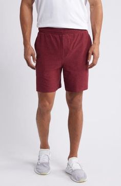 Lightweight and stretchy, these all-activity sweat shorts sport a roomy fit and a zippered back pocket for stowing keys, energy gels and other small essentials. 7" inseam; 24" leg opening; 12 1/2" front rise; 16 1/2" back rise (size Medium) 87% polyester, 13% elastane Machine wash, tumble dry Made in the USA of imported materials or imported Comfortable Gym Activewear With Built-in Shorts, Stretch Cotton Athletic Shorts For Gym, Comfortable Athletic Shorts For Gym, Functional Cotton Activewear Shorts, Cotton Functional Activewear Shorts, Comfortable Moisture-wicking Athletic Shorts, Functional Cotton Athletic Shorts For Gym, Functional Cotton Gym Athletic Shorts, Functional Cotton Athletic Shorts