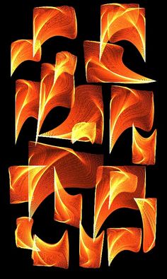 the letters are made up of orange flames